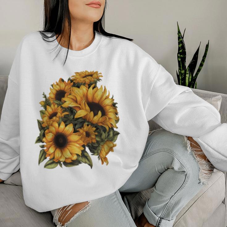 Yellow Sunflower Cute Summer Sun Flowers Floral Positivity Women Sweatshirt Gifts for Her