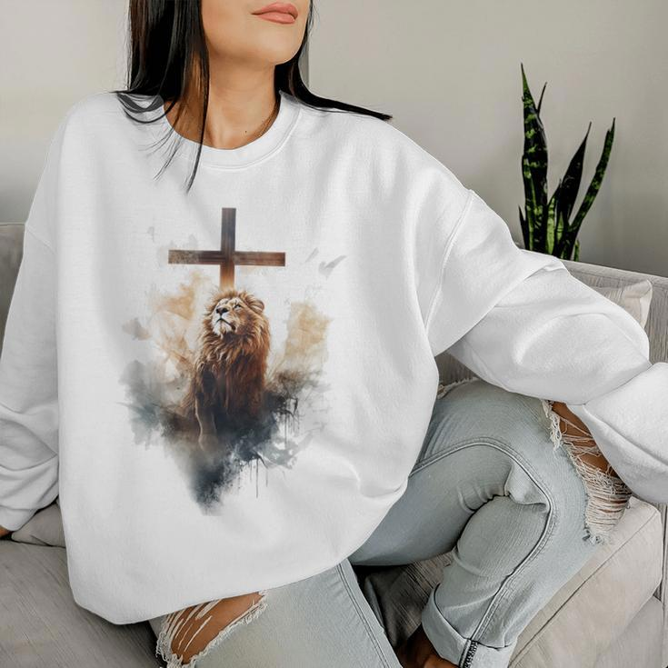Yeshua Lion Of Judah Christian Faith Women Sweatshirt Gifts for Her