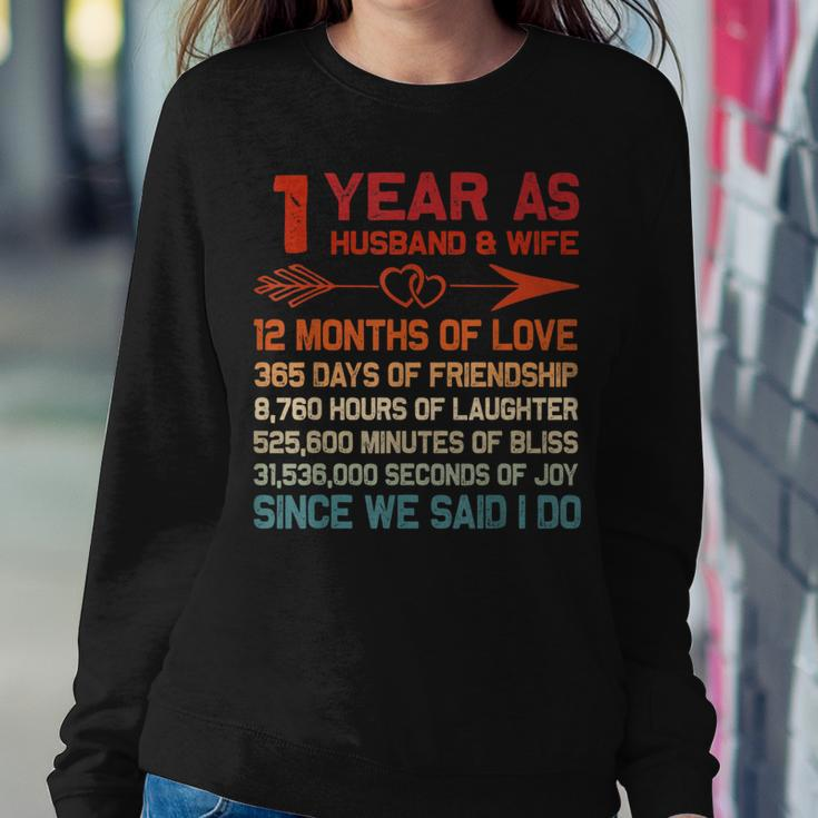 1 Year As Husband & Wife 1St Anniversary For Couple Women Sweatshirt Unique Gifts