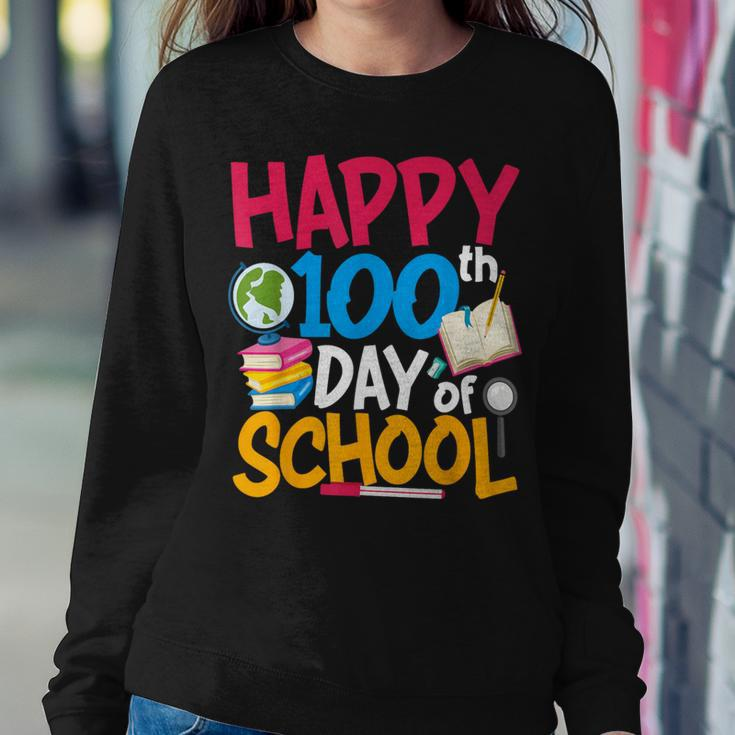 100 Day Of School Teacher Happy 100Th Day Of School Women Sweatshirt Unique Gifts
