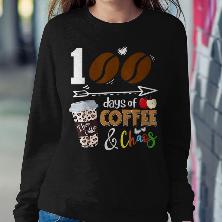 100 Days Of Coffee 100Th Day Of School For Teacher Student Women Sweatshirt Unique Gifts