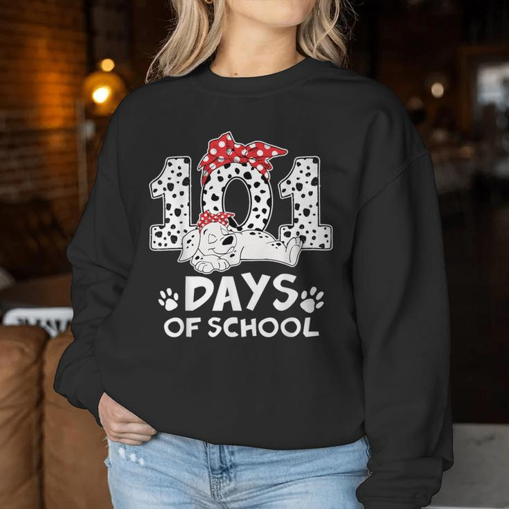 100 Days Of School Dalmatian Dog Girl 100 Days Smarter Women Sweatshirt Unique Gifts