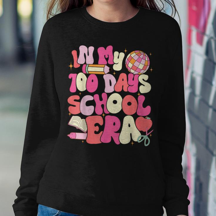 In My 100 Days Of School Era Retro Groovy 100Th Day Teachers Women Sweatshirt Unique Gifts