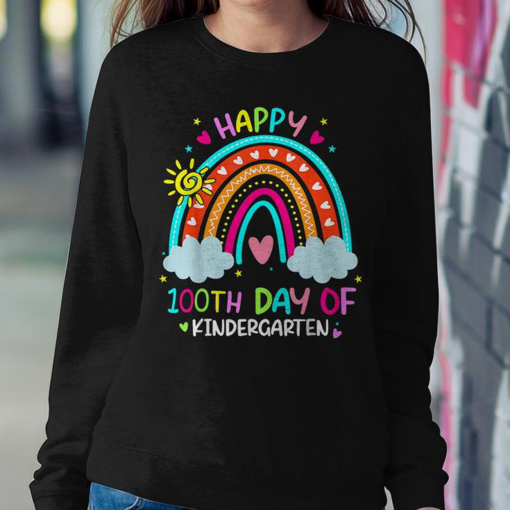 100Th Day Of Kindergarten School Rainbow 100 Days Smarter Women Sweatshirt Funny Gifts