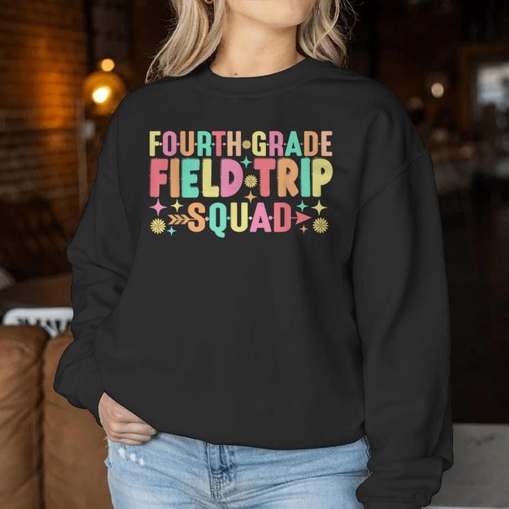 4Th Grade Field Trip Squad Teacher Students Matching Women Sweatshirt Funny Gifts