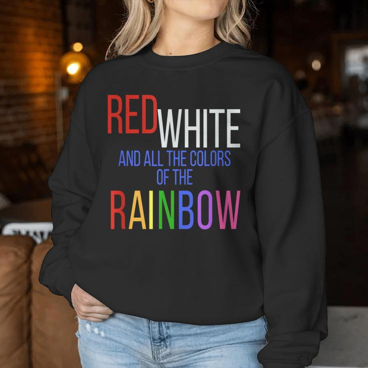 4Th Of July Gay Pride Rainbow America Equal Rights Women Sweatshirt Unique Gifts
