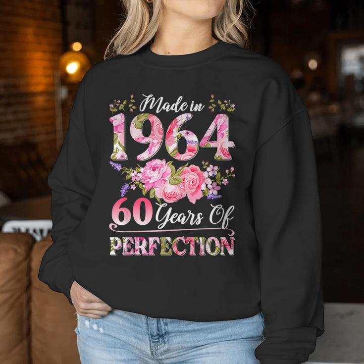 60 Year Old Made In 1964 Birthday Floral 60Th Birthday Women Women Sweatshirt Funny Gifts