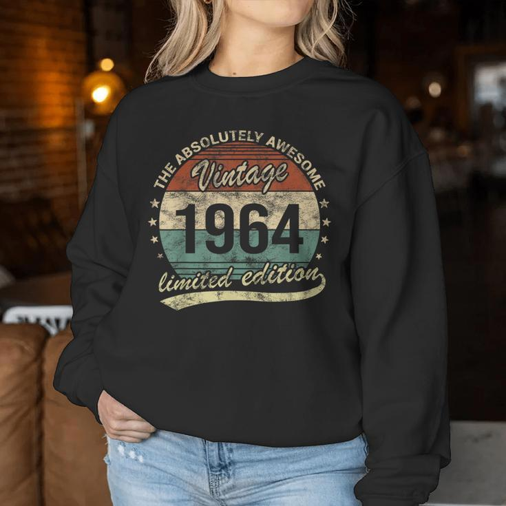 60Th Birthday Absolutely Awesome Vintage 1964 Man Or Woman Women Sweatshirt Unique Gifts