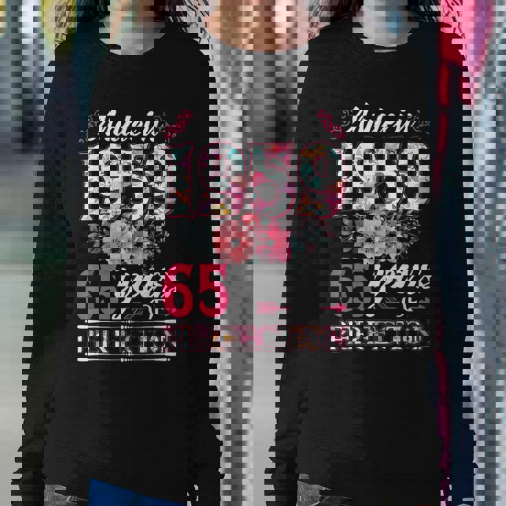 65 Year Old Made In 1959 Floral Flower 65Th Birthday Womens Women Sweatshirt Personalized Gifts