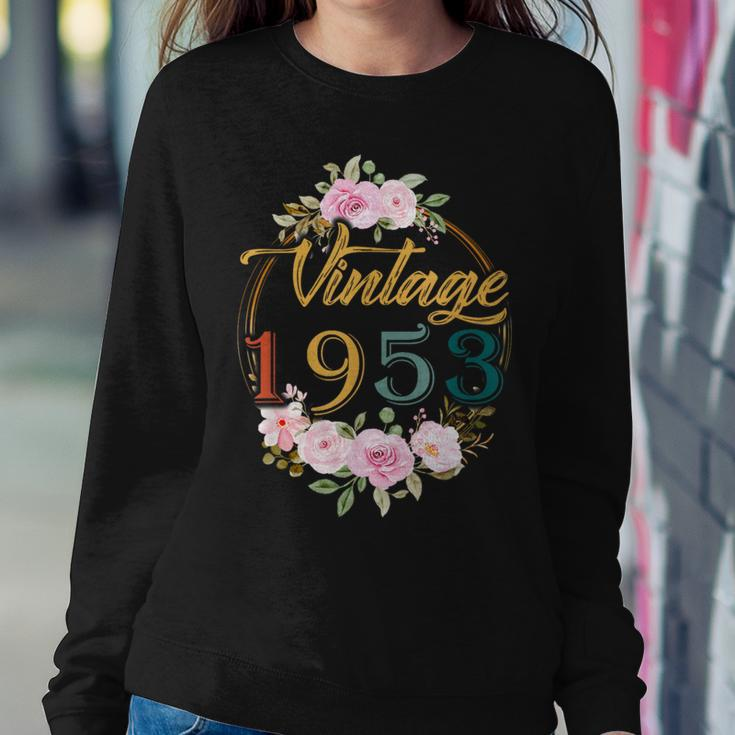 70 Years Old Vintage 1953 Floral 70Th Birthday Party Women Sweatshirt Unique Gifts