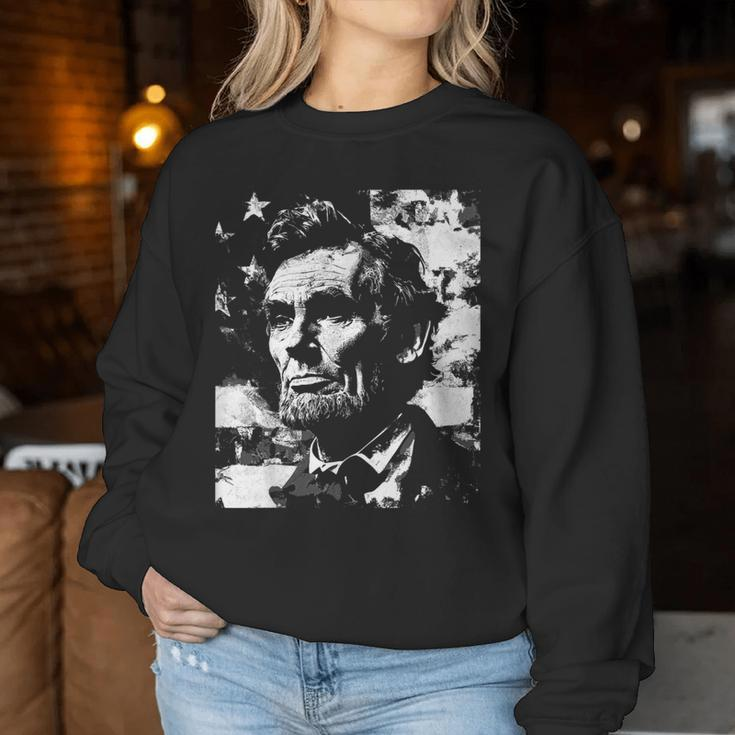 Abraham Lincoln History Teacher President 4Th Of July Women Sweatshirt Funny Gifts