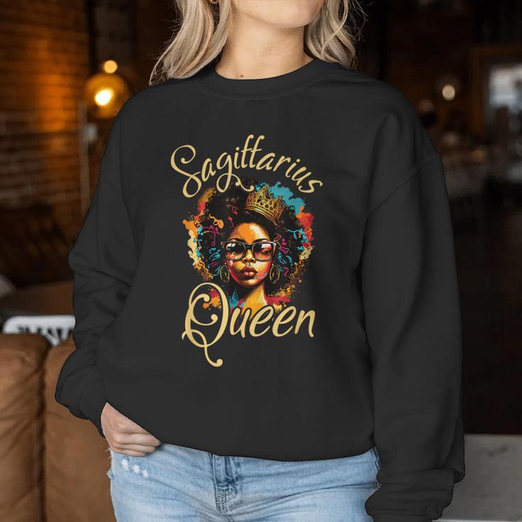 Afro Girl Sagittarius Queen Are Born In November To December Women Sweatshirt Unique Gifts