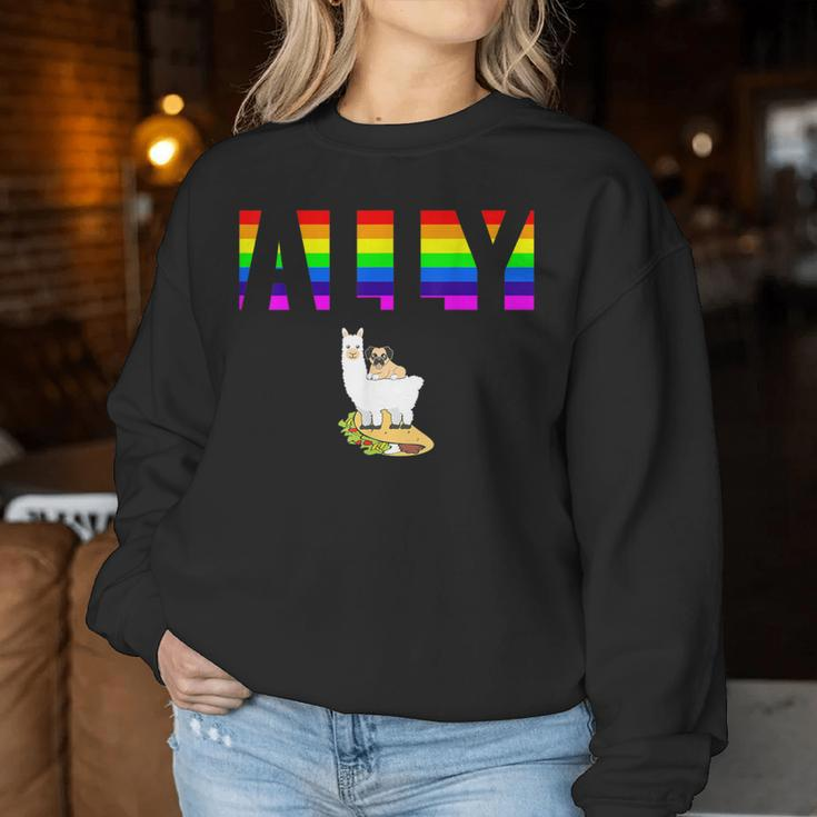 Ally Pride Lgbtq Equality Rainbow Lesbian Gay Transgender Women Sweatshirt Unique Gifts