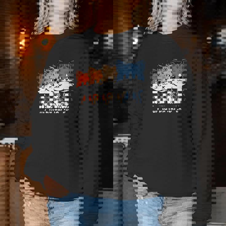 Amante De Los Gatos Gatito Uno Dos Tres Gato Cuello Sudadera Mujer Regalos divertidos