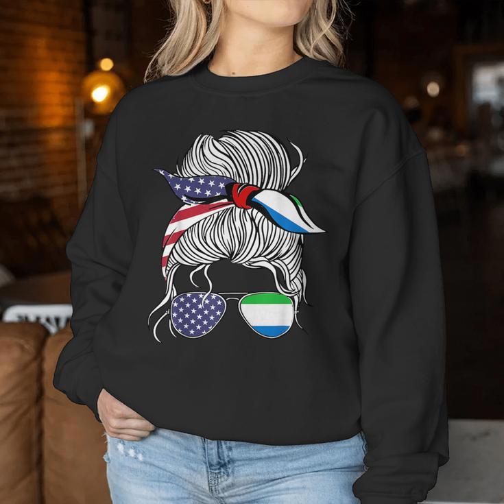 American Sierra Leonean Patriot Flag Girl Leone Grown Women Sweatshirt Unique Gifts