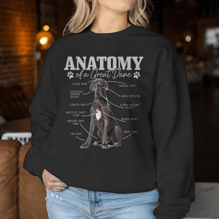 Anatomy Of A Great Dane Lustiger Hund Mutter Papa Sweatshirt Frauen Lustige Geschenke