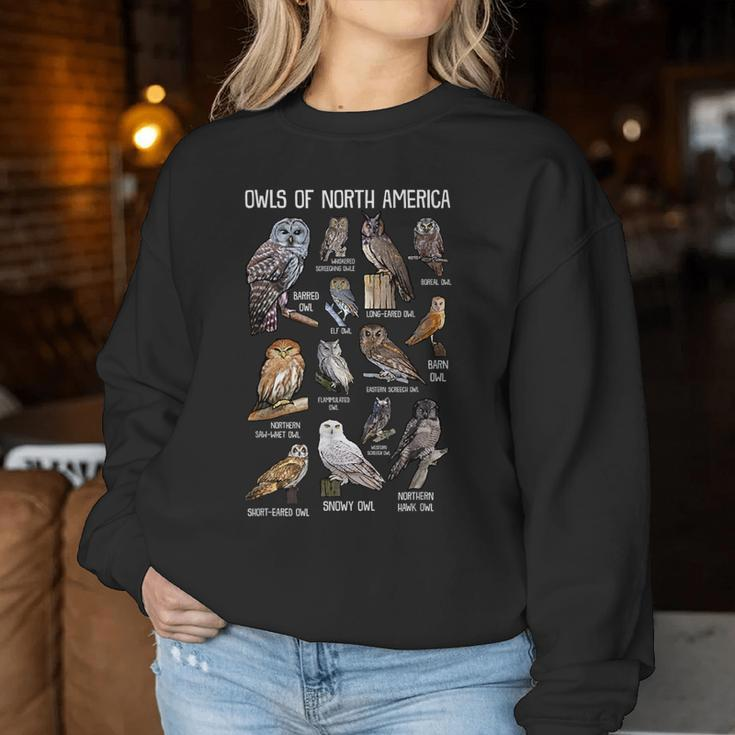 Animals Of The World Owls Of North America Owl Lover Women Sweatshirt Unique Gifts