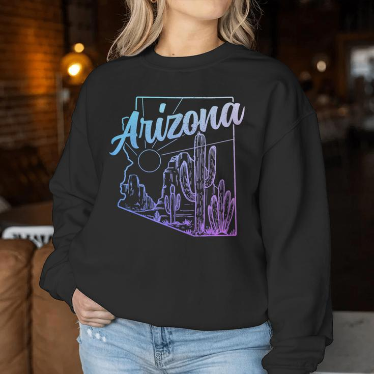 Arizona Az Pride Cactus Desert State Map Women Sweatshirt Unique Gifts