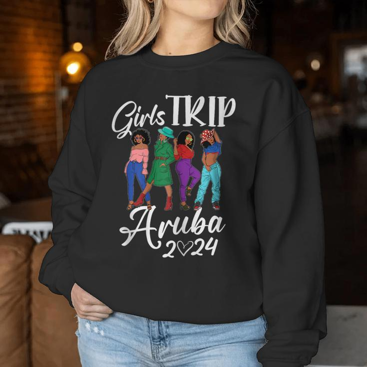 Aruba Girls Trip 2024 Birthday Squad Vacation Party Women Sweatshirt Funny Gifts