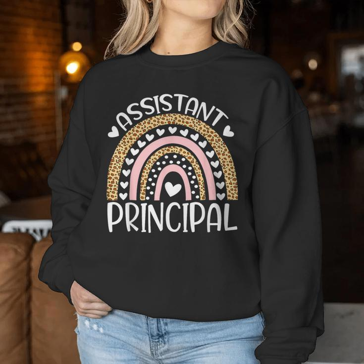 Assistant Principal Back To School First Day Rainbow Leopard Women Sweatshirt Funny Gifts
