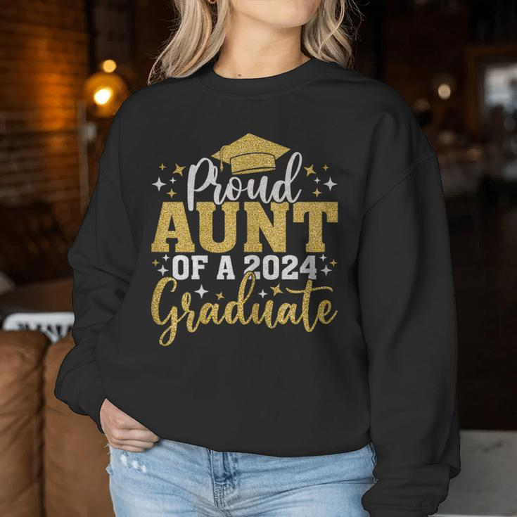 Aunt Senior 2024 Proud Aunt Of A Class Of 2024 Graduate Women Sweatshirt Personalized Gifts