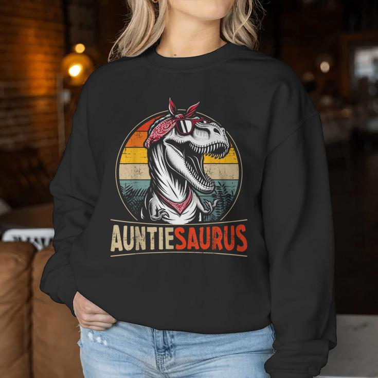 Auntiesaurus Dinosaur For Aunt Or Auntie Matching Family Women Sweatshirt Funny Gifts