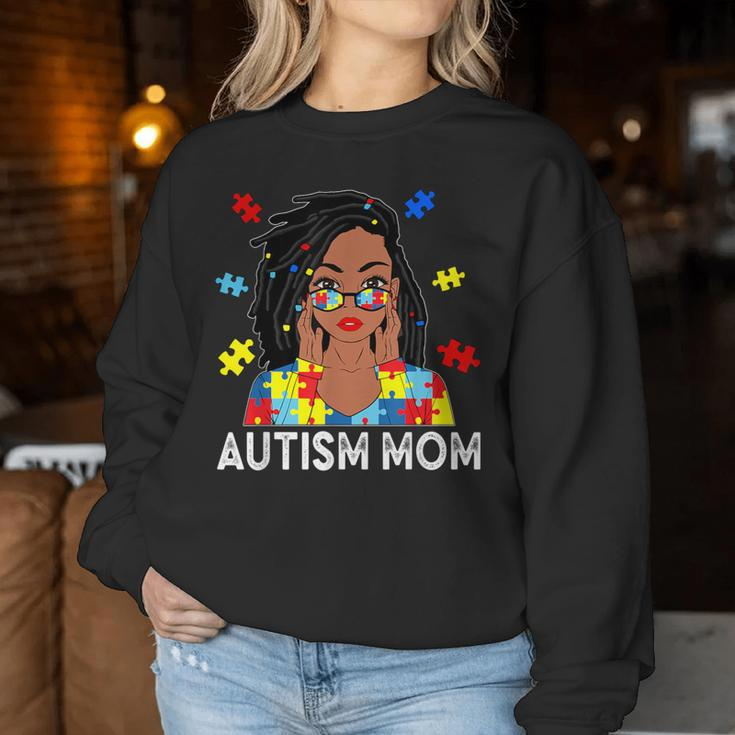 Autism Mom African American Loc'd Autism Awareness Women Sweatshirt Unique Gifts