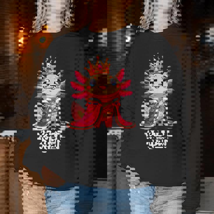 Axolotl Queen Cute Kawaii Axolotl Women Sweatshirt Unique Gifts Axolotl Queen Cute Kawaii Axolotl Women Sweatshirt Unique Gifts