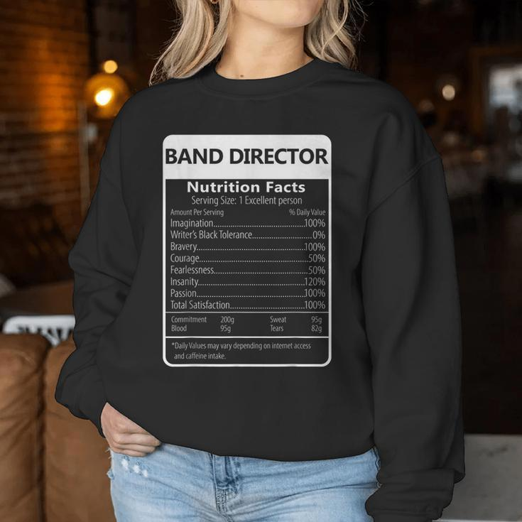 Band Director Nutrition Facts Sarcastic Graphic Women Sweatshirt Unique Gifts