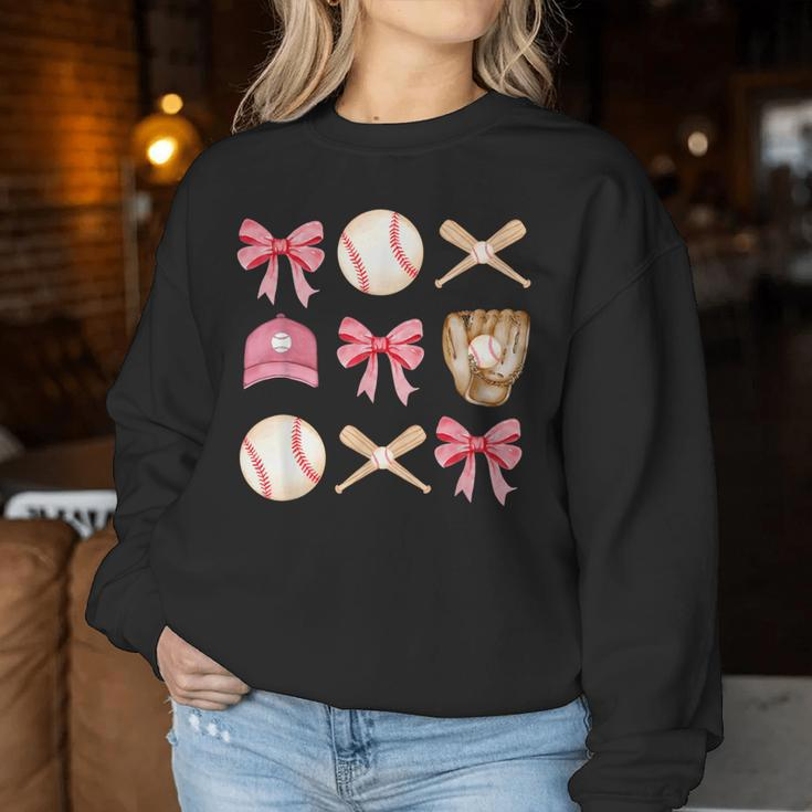 Baseball Mom Coquette Girls Baseball Mama Women Sweatshirt Funny Gifts