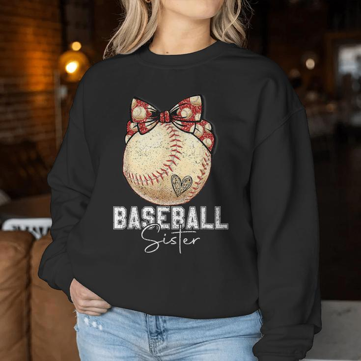 Baseball Sister Leopard Mother's Day Girls Womens Women Sweatshirt Unique Gifts
