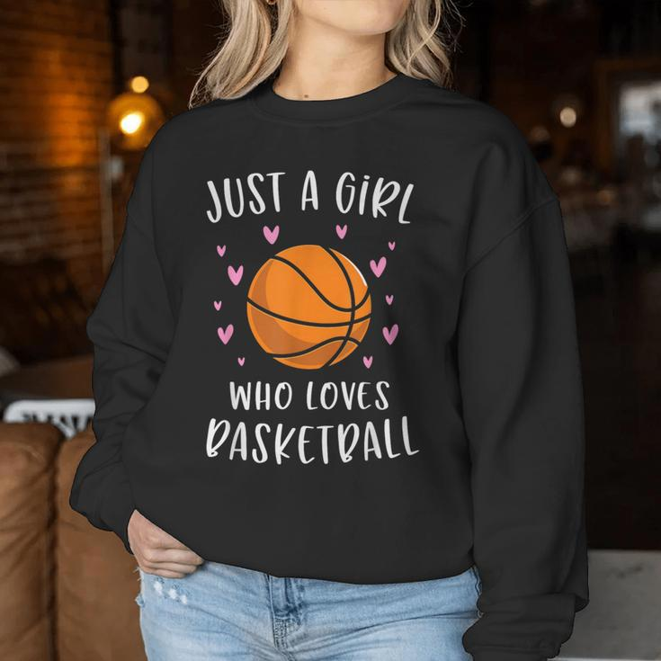 Basketball For Girls Just A Girl Who Loves Basketball Women Sweatshirt Personalized Gifts