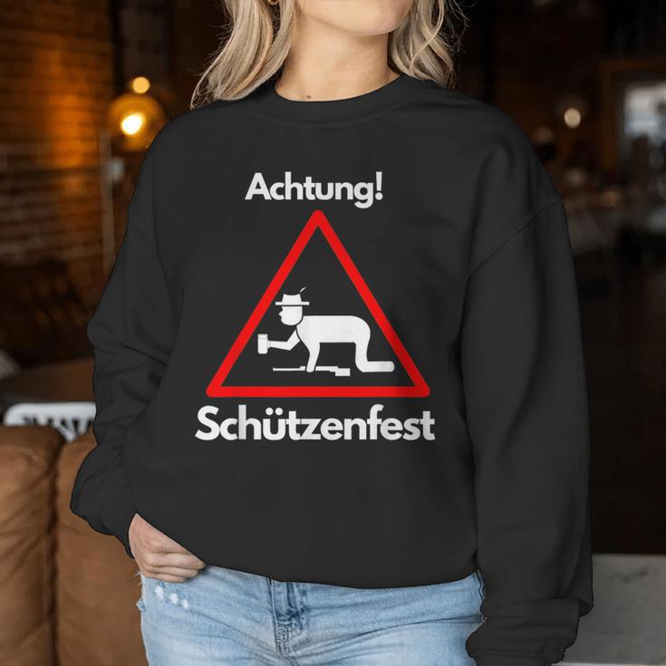 Beer Achtung Schützenfest Sweatshirt Frauen Lustige Geschenke