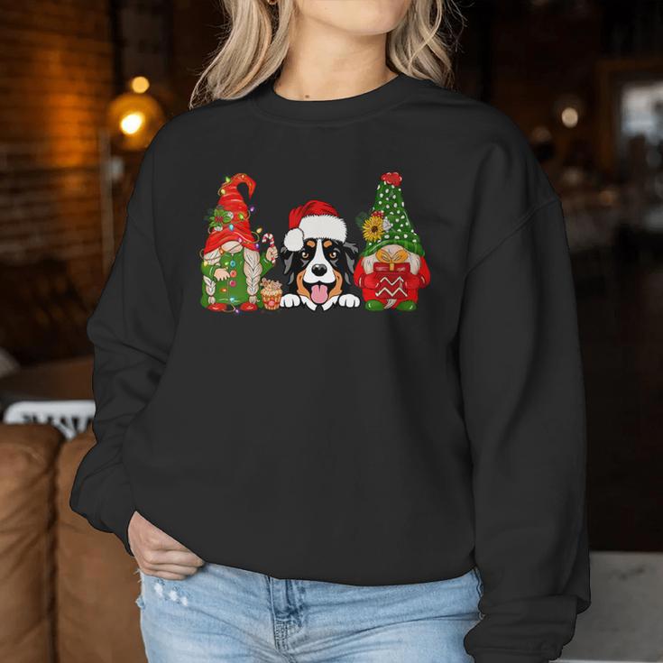 Berner Berner Berg Und Zwerge Weihnachten Hund Mama Papa Kinder Mit-Ausschnitt Sweatshirt Frauen Lustige Geschenke