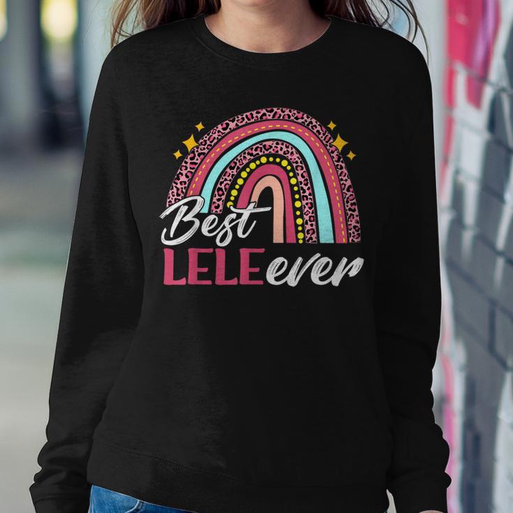 Best Lele Ever Leopard Rainbow Women Sweatshirt Unique Gifts