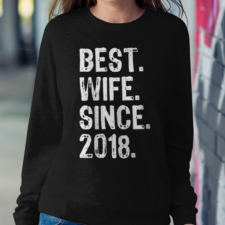 Best Wife Since 2018 1St Wedding Anniversary Women Sweatshirt Unique Gifts