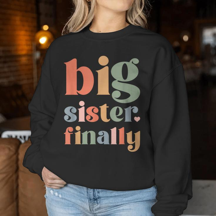 Big Sister To Be 2024 Finally Promoted To Big Sister 2024 Women Sweatshirt Unique Gifts