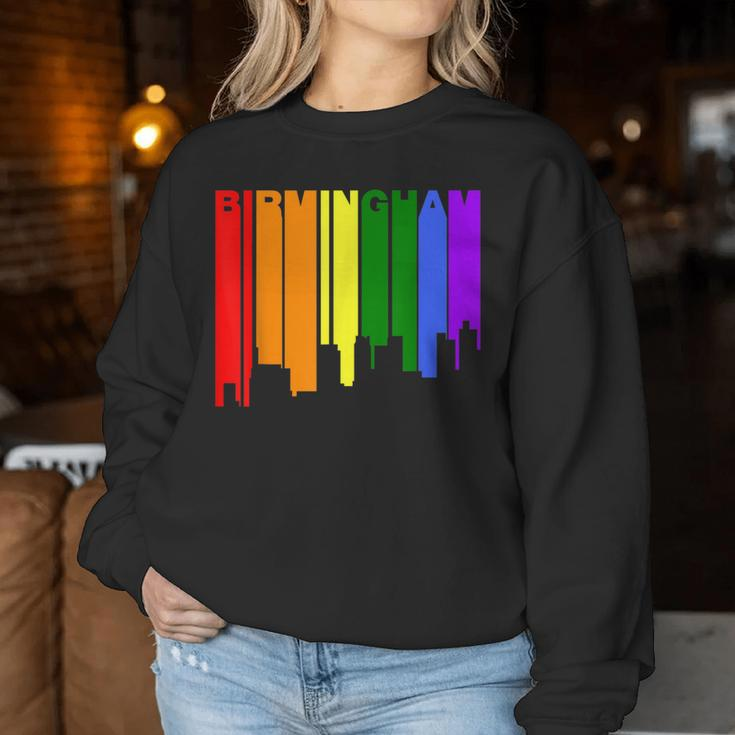 Birmingham Alabama Lgbtq Gay Pride Rainbow Skyline Women Sweatshirt Unique Gifts
