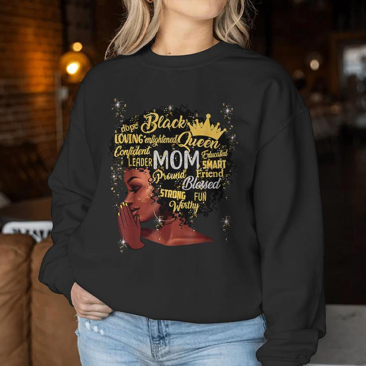 Black Afro Blessed Mom Christian African Mother's Day Women Sweatshirt Funny Gifts