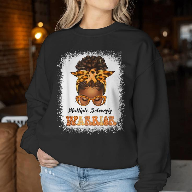 Black Multiple Sclerosis Awareness Messy Bun Ms Women Sweatshirt Personalized Gifts