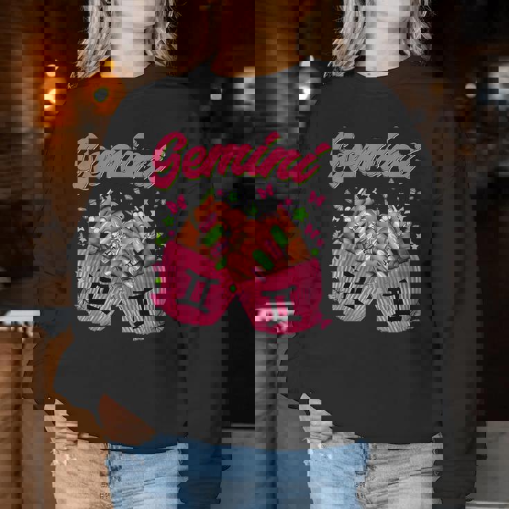 Black Nails Zodiac Birthday Gemini Queen Women Sweatshirt Unique Gifts