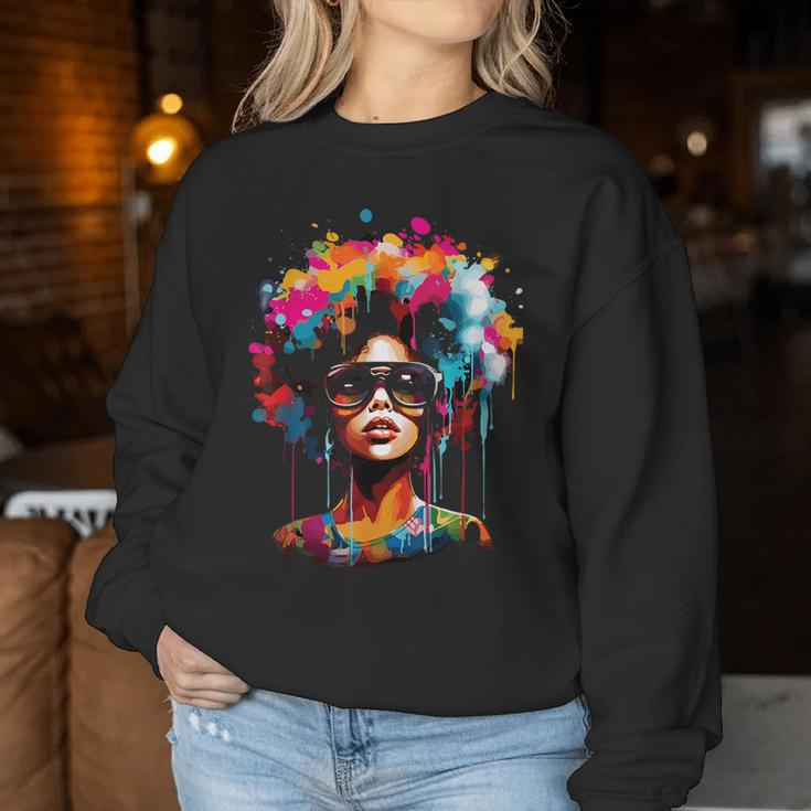 Black Queen Dripping Afro Melanin Junenth Women Sweatshirt Funny Gifts