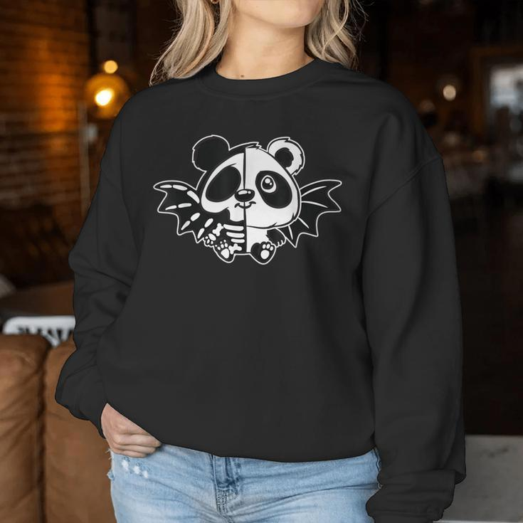 Black And White Nu Goth Vampire Panda J-Gothic New Wave Women Sweatshirt Unique Gifts