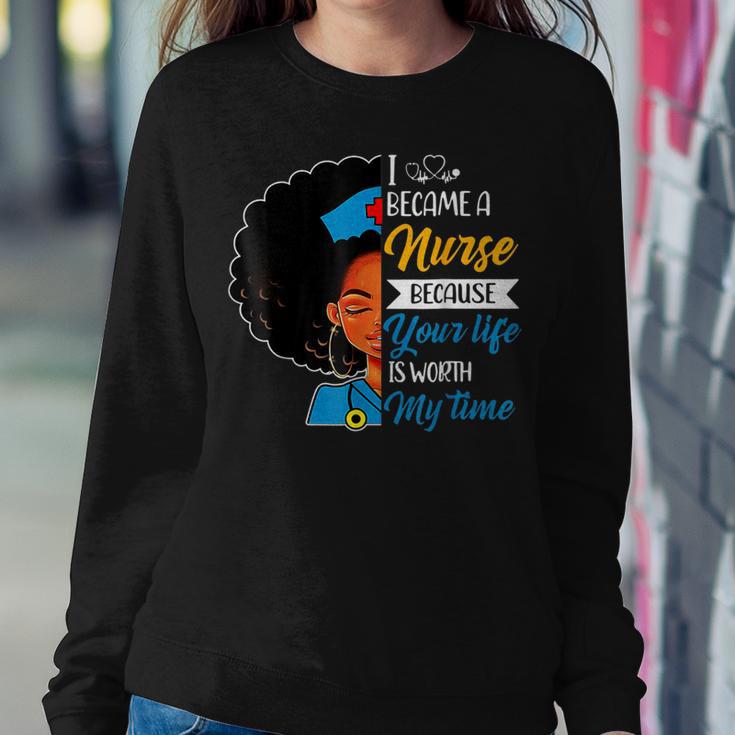 Black Woman Nurse Afro Retro Cool Black History Month Women Sweatshirt Unique Gifts