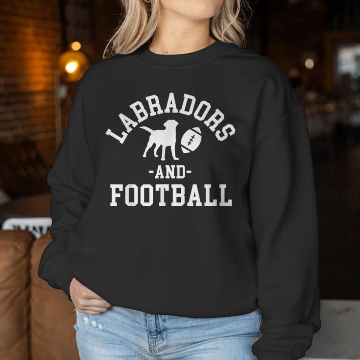 Black Yellow Chocolate Lab And Football Labrador Mom Dad Women Sweatshirt Unique Gifts