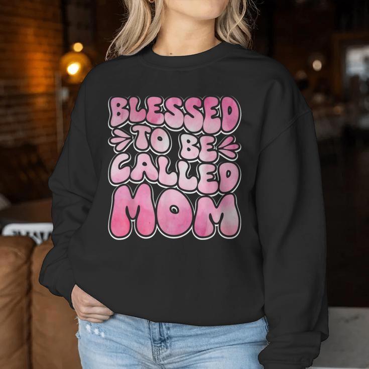 Blessed To Be Called Mom Mother's Day Groovy Women Sweatshirt Personalized Gifts