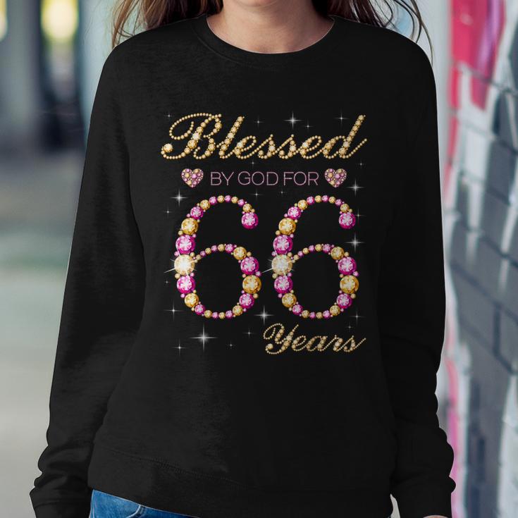 Blessed By God For 66 Years Old Birthday Party Women Sweatshirt Unique Gifts