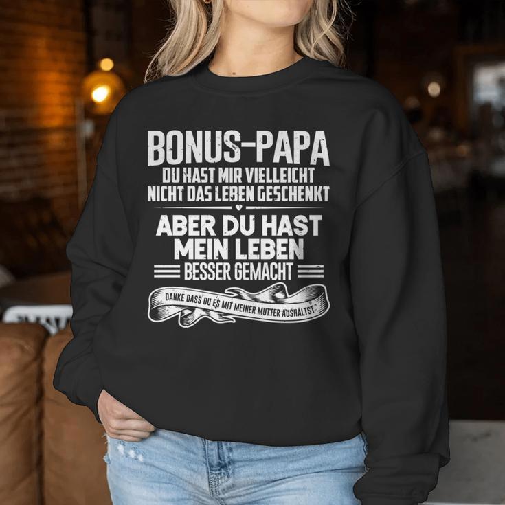 Bonus Papa -Atertag Besseres Leben Mama Aushalten Danke Sweatshirt Frauen Lustige Geschenke