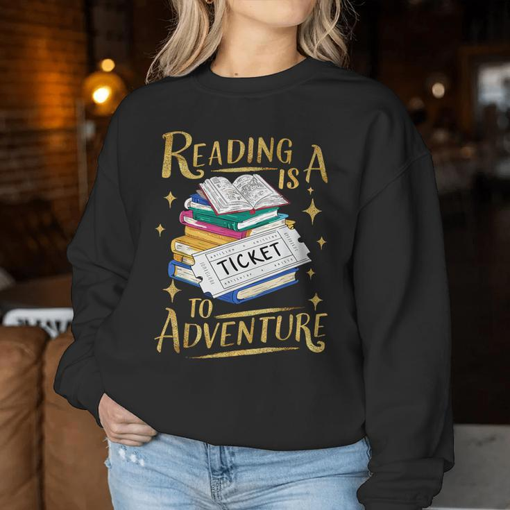 Book Adventure Library Student Teacher Book Women Sweatshirt Funny Gifts