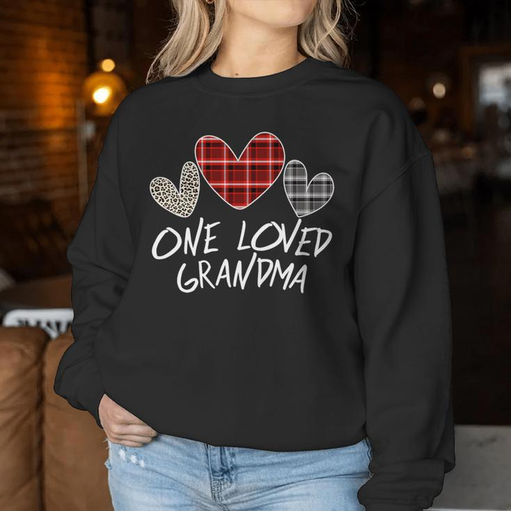 Buffalo Plaid One Loved Grandma Heart Valentine's Day Women Sweatshirt Unique Gifts